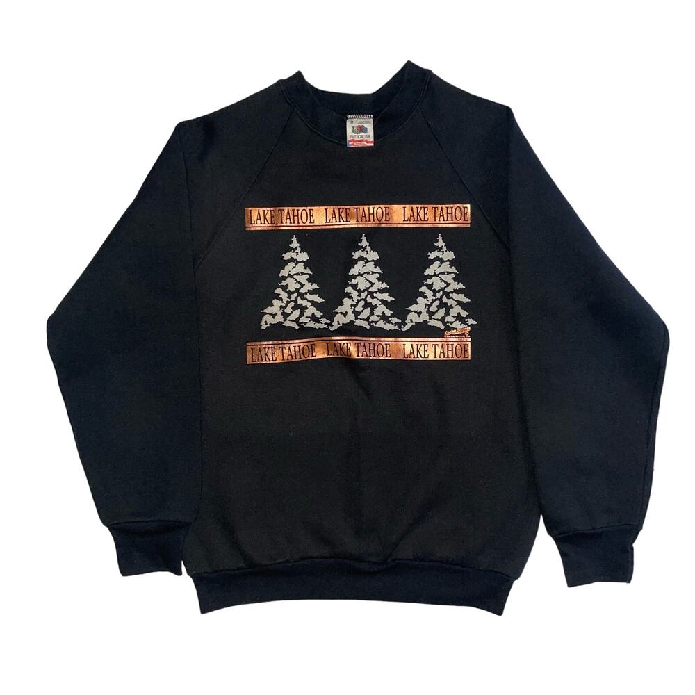 Vintage 90s Keehn Scenes Lake Tahoe Gloss Print Nature Crewneck Sweatshirt